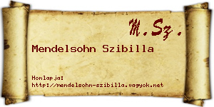 Mendelsohn Szibilla névjegykártya